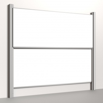 Pylonentafel, 300x120 cm, 2-flächig, höhenverstellbar, Stahlemaille weiß 